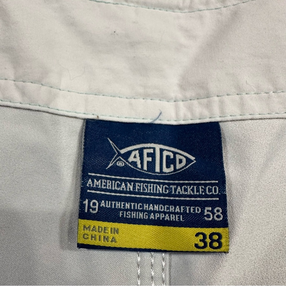 AFTCO Fishing Board Shorts Men's 38 Seafoam Camo Stretch Performance Swim Trunks - Picture 4 of 6